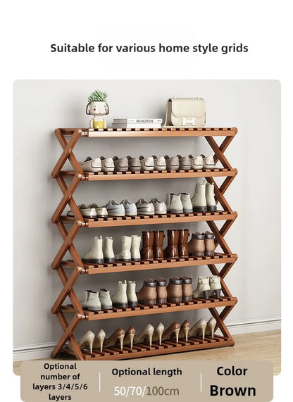 Portable Folding Shoe Rack, Required Space Saving Shoe Shelf for Dormitory Apartment Rental, Multi-Tier Shoe Organizer Storage