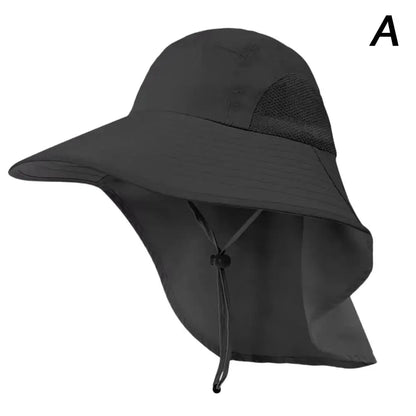 Wide Brim Sun Hat with Neck Flap for men women Adjustable Outdoor 50+UPF Protection Safari Cap Hiking Fishing Hat