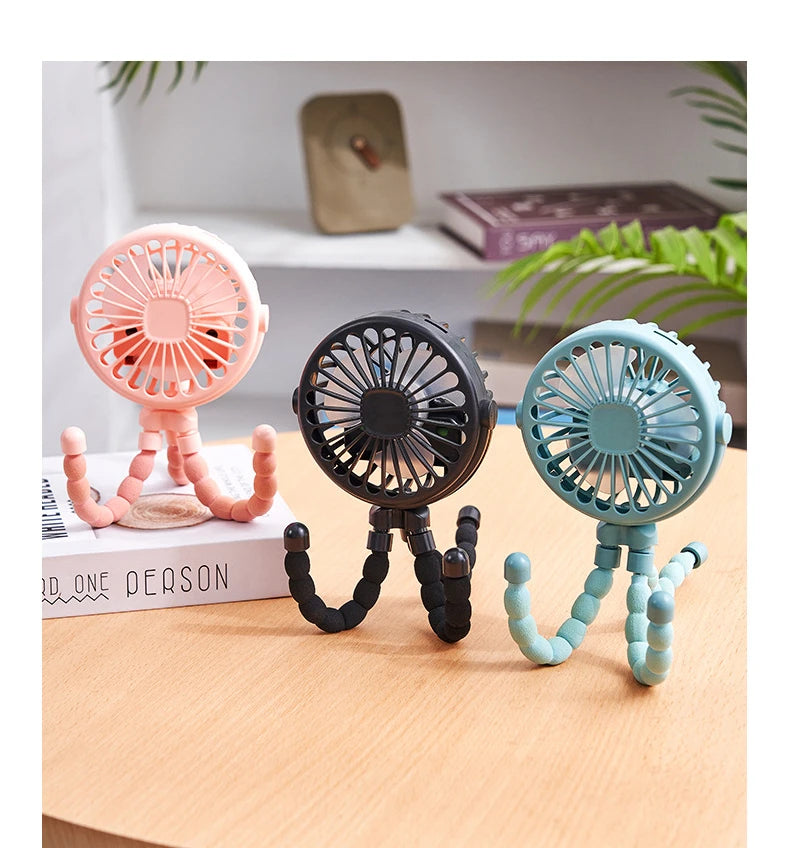 Fan for Cart Stroller Fans Portable Outdoor Fan Clip On for Baby 600mAh USB Rechargeable Handheld Electric Fan for Home 3 Speeds