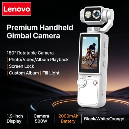 Lenovo 4K Hd Wifi Sports Wearable Camera Hold In Hand Travel Bicycle Driver Recorder Mini Sports Cam For Motorcycle and Vlogging