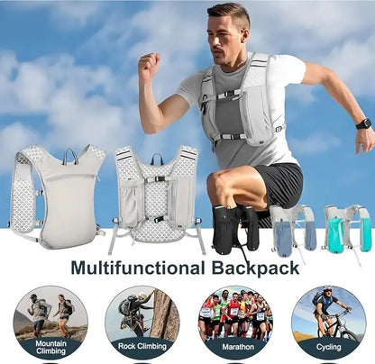 Lightweight Running Vest with Phone Holder New Reflective Hydration Water Chest Pack Storage for Sports Water Bottle