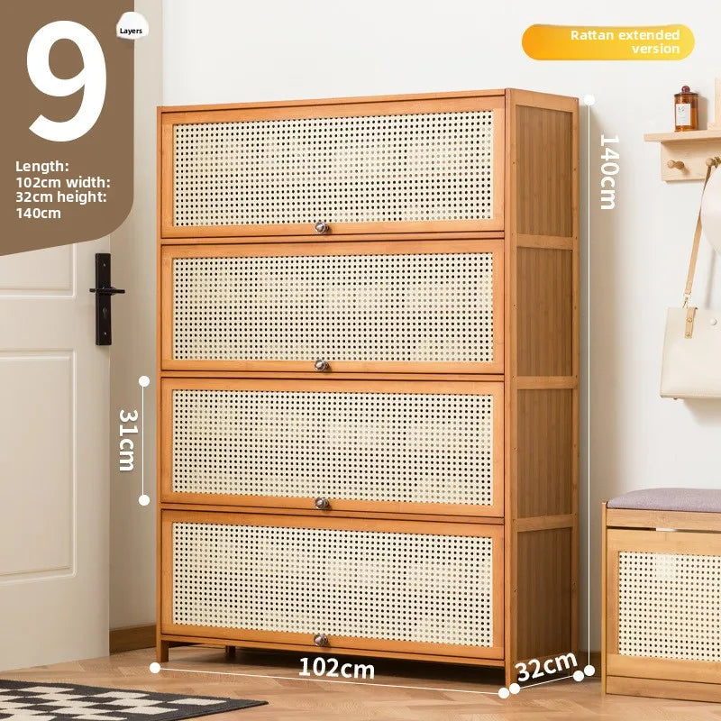 Imitation rattan woven shoe cabinet, simple shoe rack at the door of the home, economical, good-looking indoors