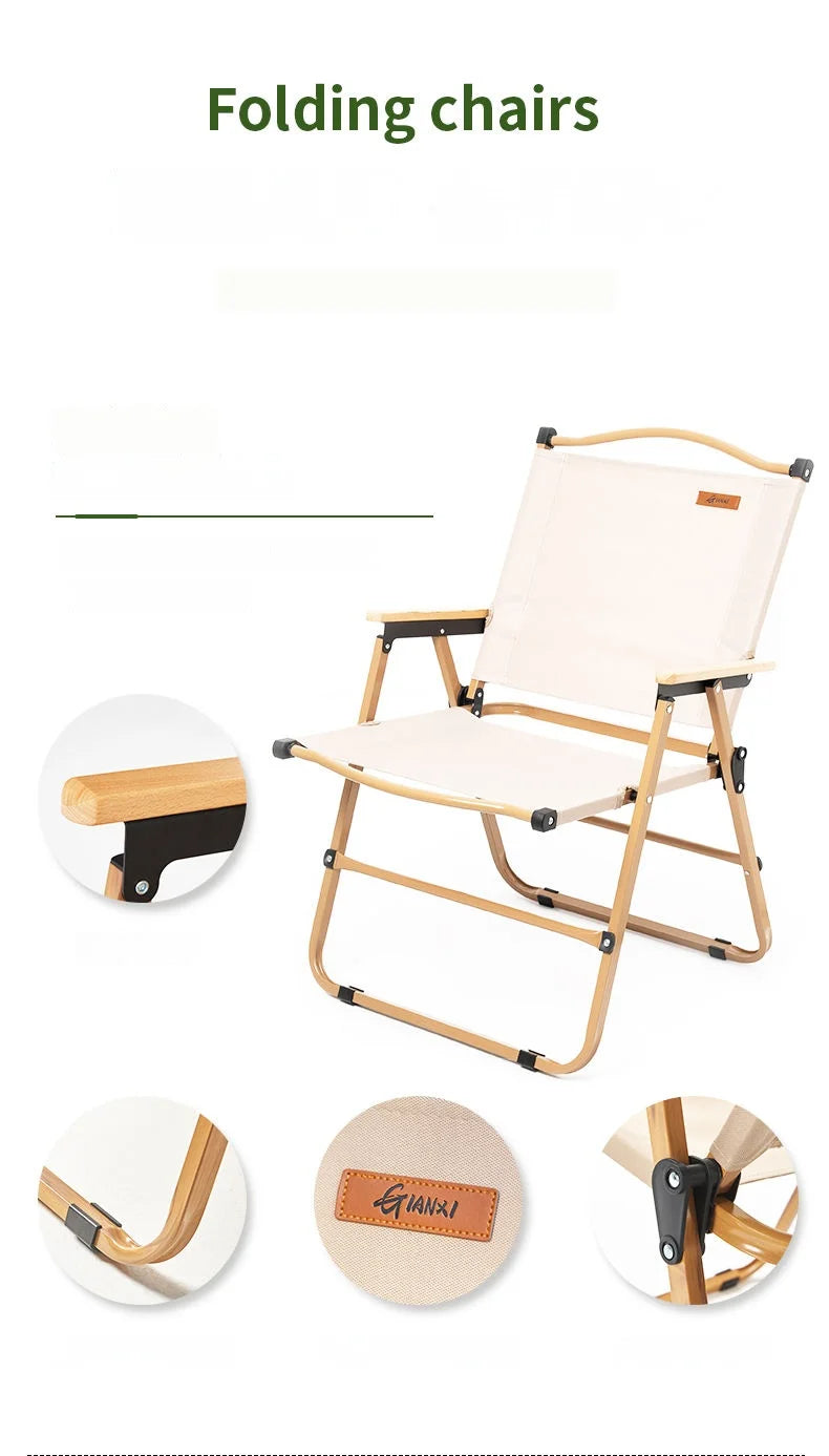 GIANXI Summer Outdoor Camping Green Folding Chair Aluminum Black Frame Portable ultra-light Fishing Chair Barbecue Beach Chair