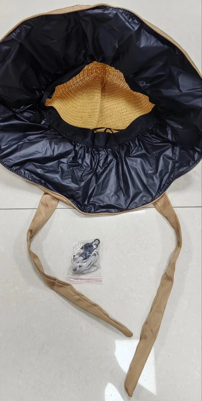 Summer Sun hat women's straw woven anti ultraviolet 2025 with big brim seaside black glue breathable Bucket hat umbrella hat