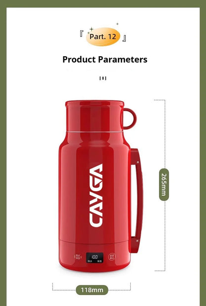Large Capacity Travel Electric Kettle Constant Temperature Water Boiler Dual Lid Design 110V Portable Insulated Kettle