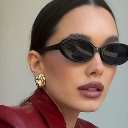 Small Oval Sunglasses for Women's Vintage Design Sun glasses Shades Female Sexy Retro Punk Men Sunglass Outdoor Trendy Eyewear