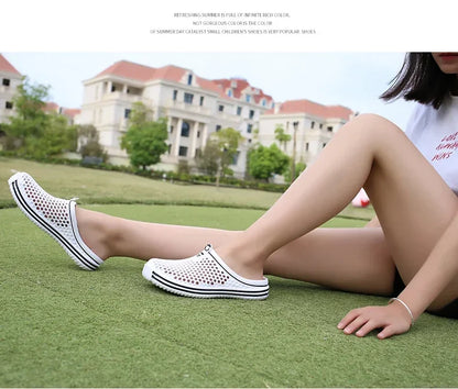 Men Shoes 2024 Beach Slippers Unisex Hollow Out Casual Women Beach Sandal Flip Flops Shoes Non-slip Size 36-45 Mens Slippers