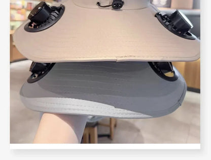 Outdoor Summer Sun Hat With 2 Fan Large Brim Windproof Strap Solar Or USB Charging Anti UV Sun Fishing Cap