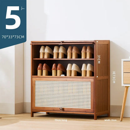 Imitation rattan woven shoe cabinet, simple shoe rack at the door of the home, economical, good-looking indoors