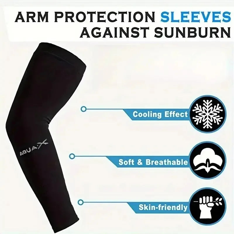 Cooling Breathable UV Protection Sleeves, Elastic Sunproof Arm Covers for Driving Golf Fishing Cycling Hiking Daily Sports Use