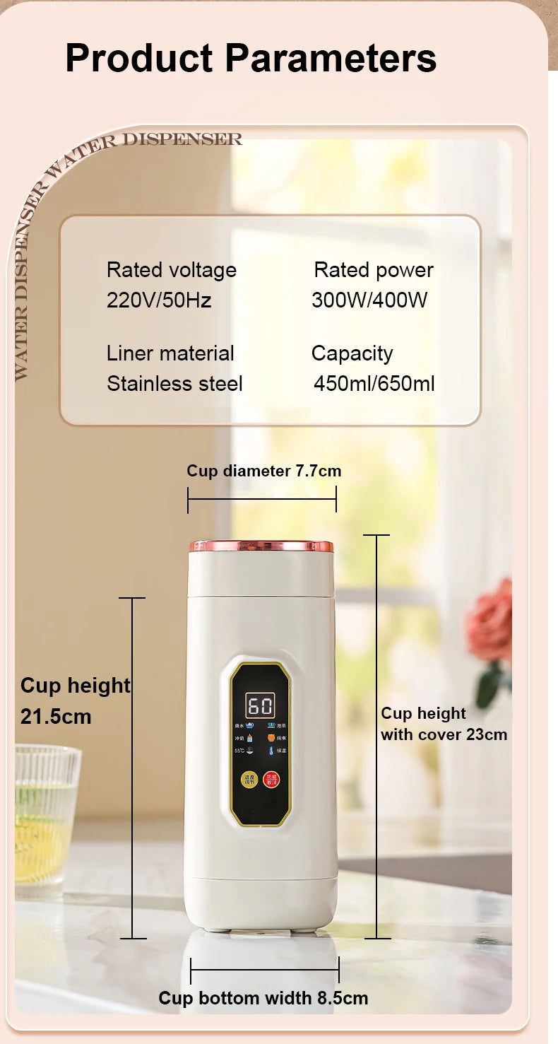 220V Electric Hot Kettle Portable Travel Heating Cup Multifunction Boiled Water Pot Smart Teapot Adjustable Temperature Kettle