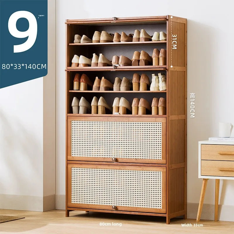Imitation rattan woven shoe cabinet, simple shoe rack at the door of the home, economical, good-looking indoors