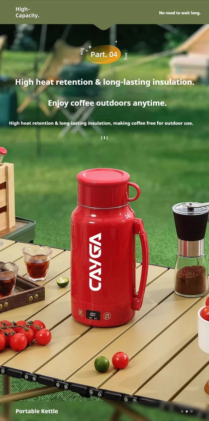 Large Capacity Travel Electric Kettle Constant Temperature Water Boiler Dual Lid Design 110V Portable Insulated Kettle