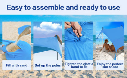 Camping Tent Windproof Pop Up Awning Outdoor Beach Sun Shade UV Ultralight Beach Canopy Tents for Camping Fishing Picnics