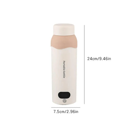 500ml LCD Electric Kettle WIth 304 Stainless Steel Hotel Camping 6 Temperature Control USB Portable Travel Heating Water Cup