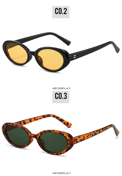 Small Oval Sunglasses for Women's Vintage Design Sun glasses Shades Female Sexy Retro Punk Men Sunglass Outdoor Trendy Eyewear