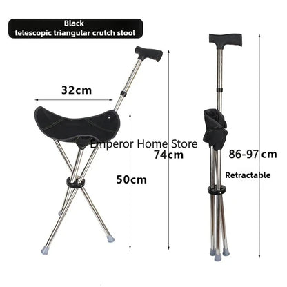 Climbing Mountain Beach Chair Retractable Folding Straight Cane Stool Elderly Assistance Walking Leisure Hand-held Chair 캠핑의자 의자