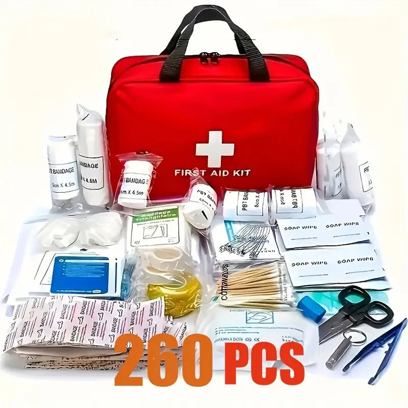 260pcs Deluxe First Aid Kit - Essential Emergency Supplies for Home, Outdoor Adventure and Camping Safety