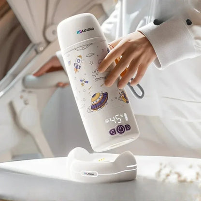 Wireless TemperatureControlled Cup, Portable Baby Bottle Warmer and Travel Kettle, Compact Water Heater, Quick Heat Bottle