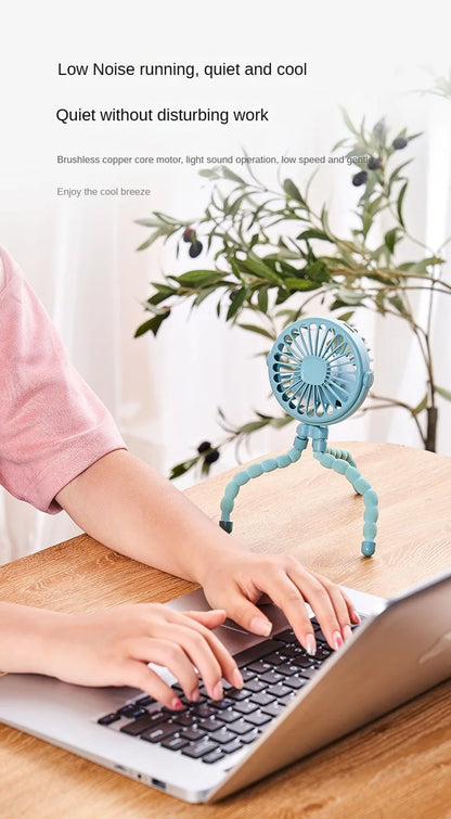 Fan for Cart Stroller Fans Portable Outdoor Fan Clip On for Baby 600mAh USB Rechargeable Handheld Electric Fan for Home 3 Speeds