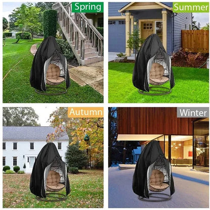210D Oxford Waterproof Patio Hanging Egg Chair Cover Wicker Swing Egg Chair Cover Swing Hanging Chair Egg Shell Courtyard Garden