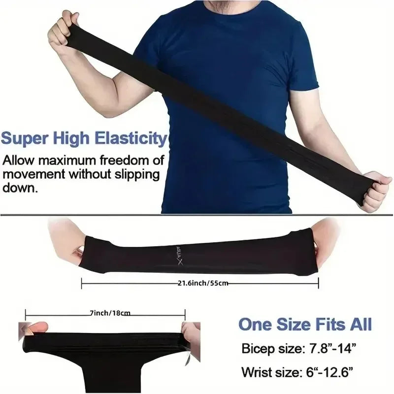 Cooling Breathable UV Protection Sleeves, Elastic Sunproof Arm Covers for Driving Golf Fishing Cycling Hiking Daily Sports Use