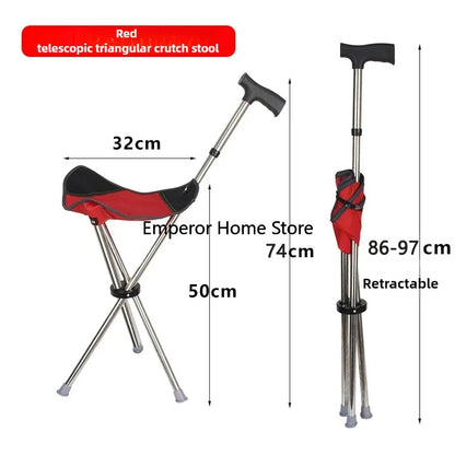 Climbing Mountain Beach Chair Retractable Folding Straight Cane Stool Elderly Assistance Walking Leisure Hand-held Chair 캠핑의자 의자