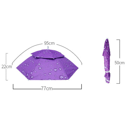 Portable Rain Umbrella Hat Foldable Outdoor Fishing Sunshade Waterproof Camping Headwear Beach Head Hats Fishing Hat 55-95CM