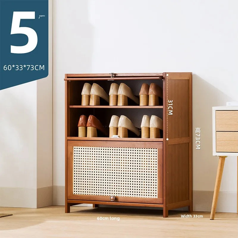 Imitation rattan woven shoe cabinet, simple shoe rack at the door of the home, economical, good-looking indoors