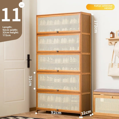 Imitation rattan woven shoe cabinet, simple shoe rack at the door of the home, economical, good-looking indoors
