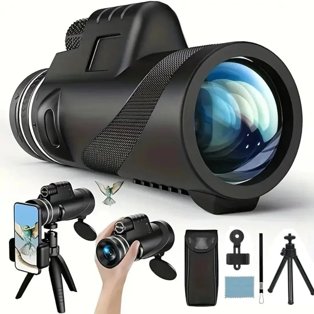 80x100 HD Portable Zoom Telescope 5000M Long Distance Folding Mini Powerful for Hunting Sports Outdoor Camping Travel