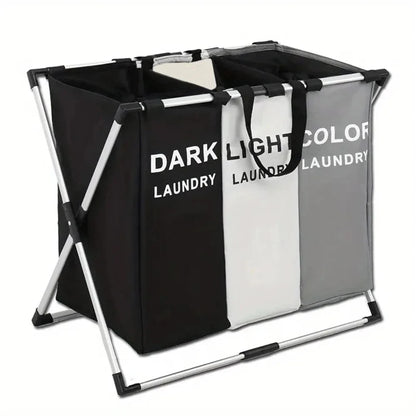 1-3Grids Laundry Basket Foldable Dirty Clothes Organizer Bathroom Waterproof Storage Basket Large Laundry Hamper Two Size New