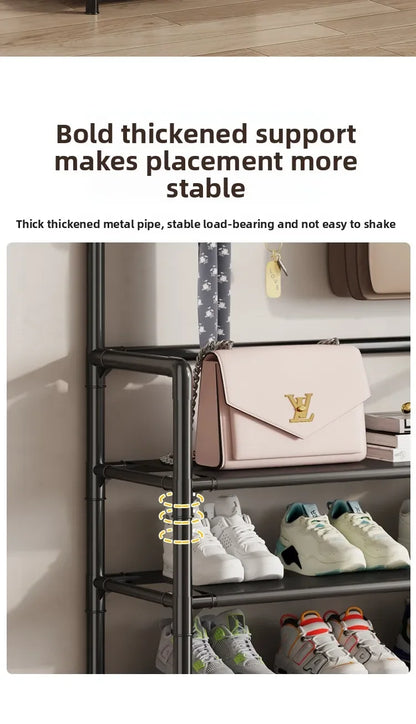 Multi-layer Door-mounted Shoe Hat Rack - Simple Assembly Household Integrated Multi-functional Storage Cabinet for Home Use