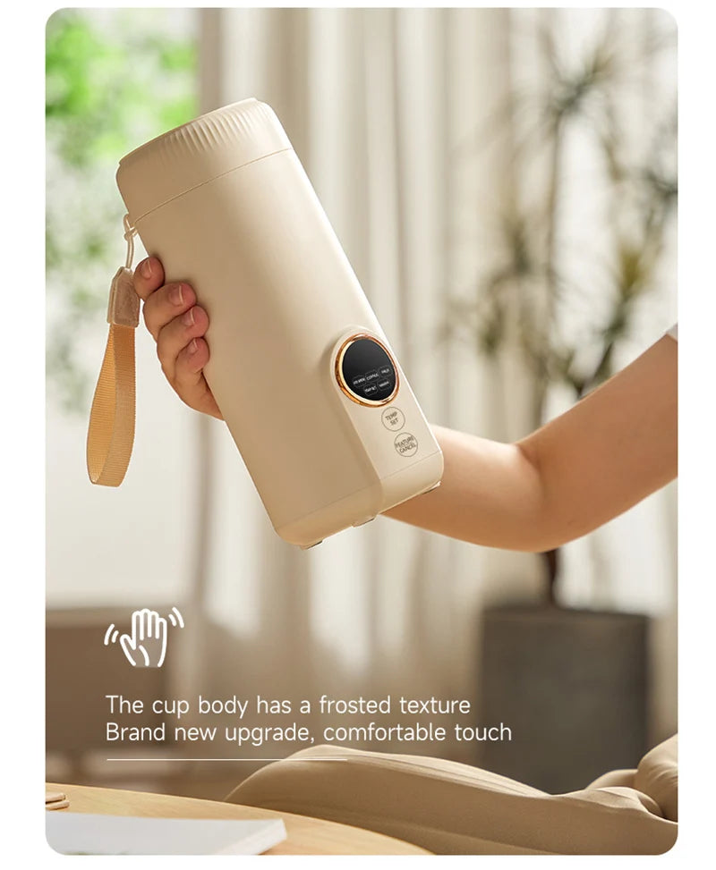 LED Digital Display Boiling Water Electric Bottle 220V 400W Leakproof Travel Milk Coffee Heating Cup Portable Hot Water Kettle