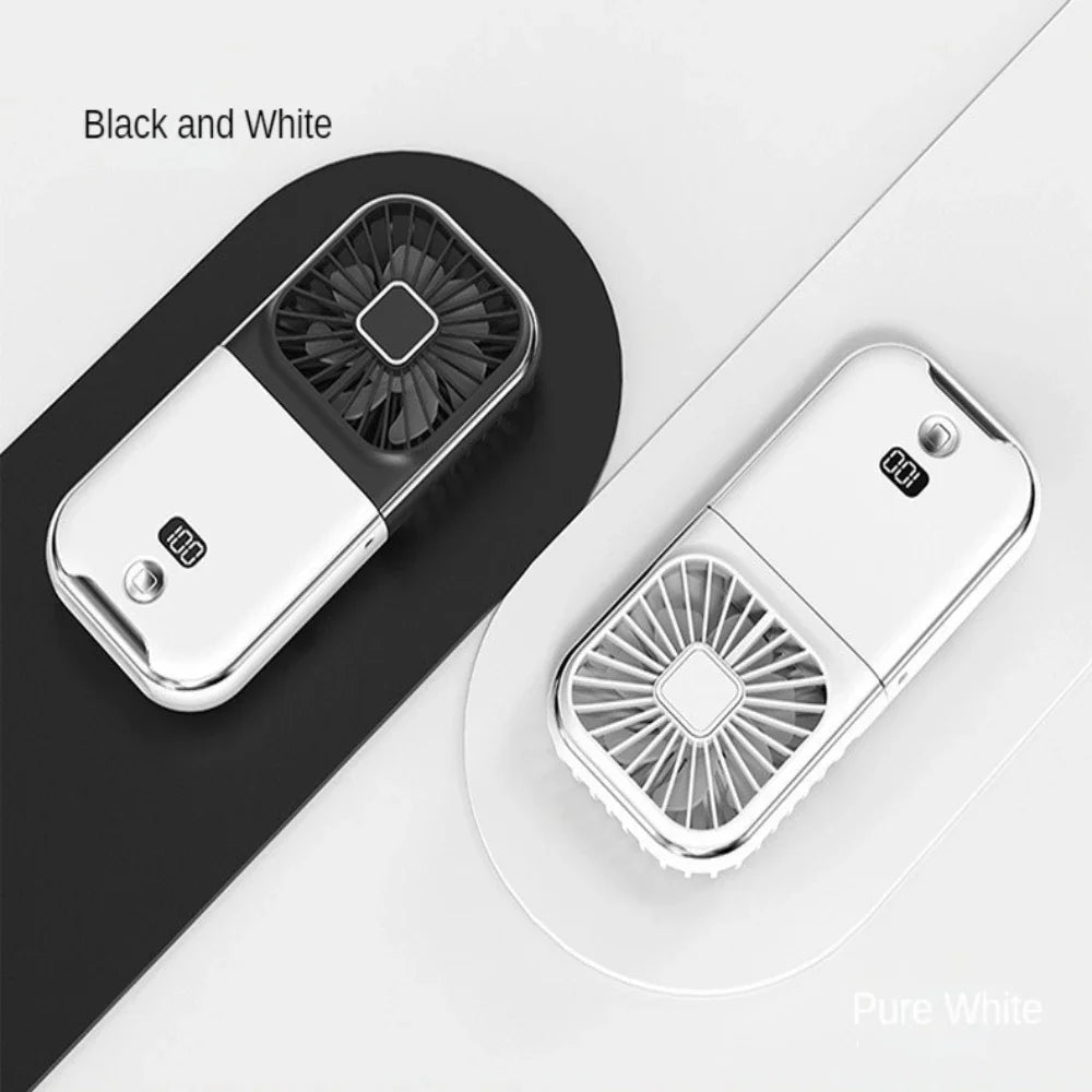 3000mah Folding Handheld Fan USB Charging Digital Display Outdoor Mini Neck Hanging For Sport Outdoor