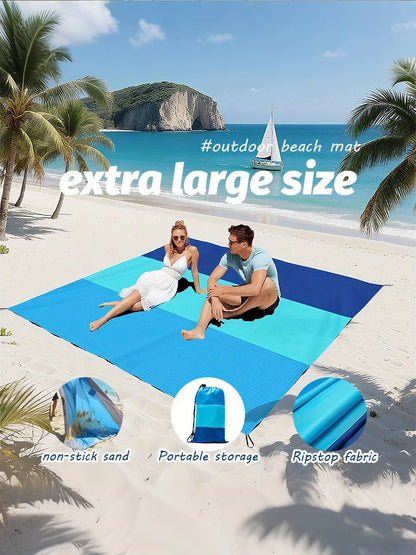 Portable Beach Towel No Sand Quick Drying Camping Mat Waterproof Oversized Beach Mat Travel Camping Picnic