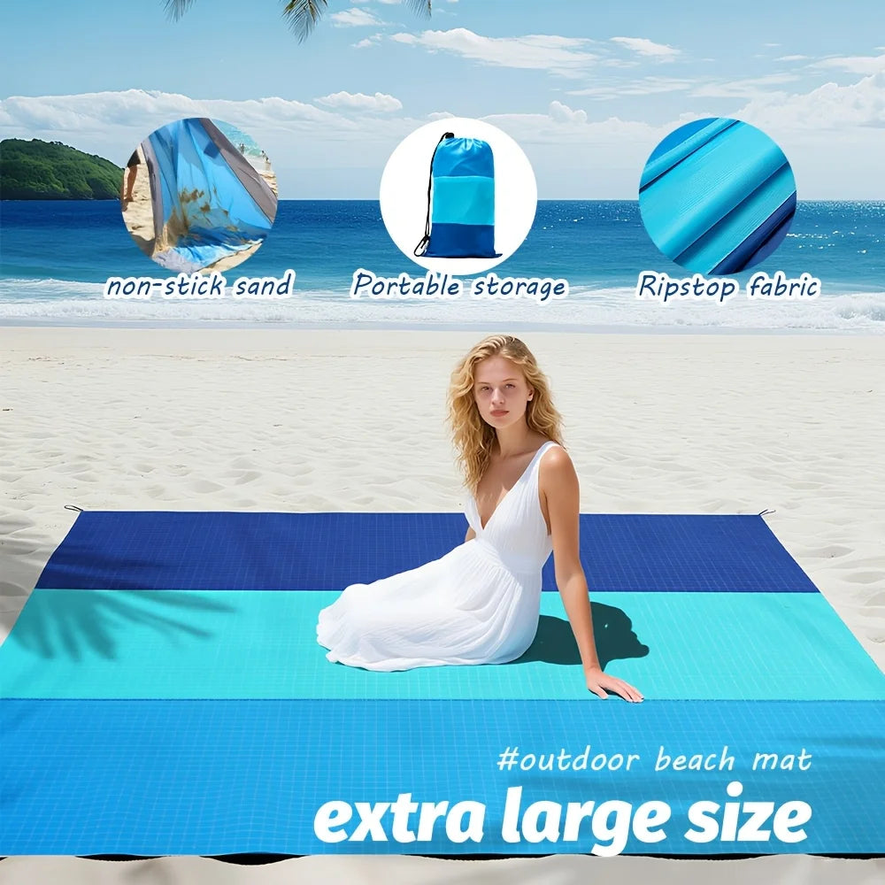 Portable Beach Towel No Sand Quick Drying Camping Mat Waterproof Oversized Beach Mat Travel Camping Picnic