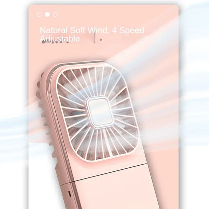 3000mah Folding Handheld Fan USB Charging Digital Display Outdoor Mini Neck Hanging For Sport Outdoor