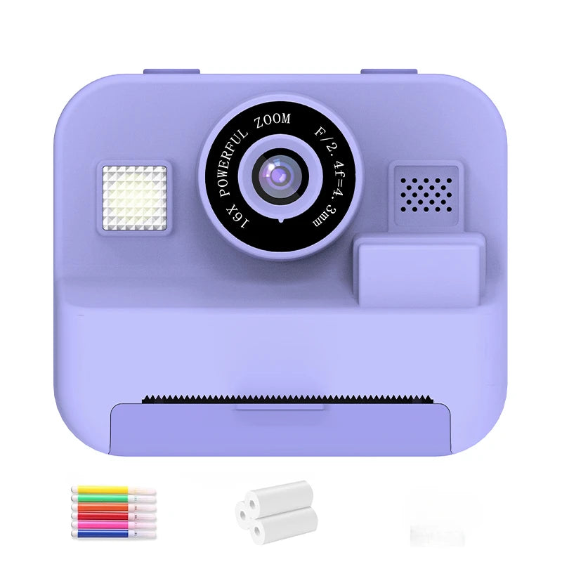 Educational Thermal Instant Print Camera With 32G Card, 1080P Children Mini Digital  Video Camera for Kids Learning  Development