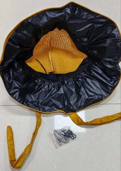 Summer Sun hat women's straw woven anti ultraviolet 2025 with big brim seaside black glue breathable Bucket hat umbrella hat