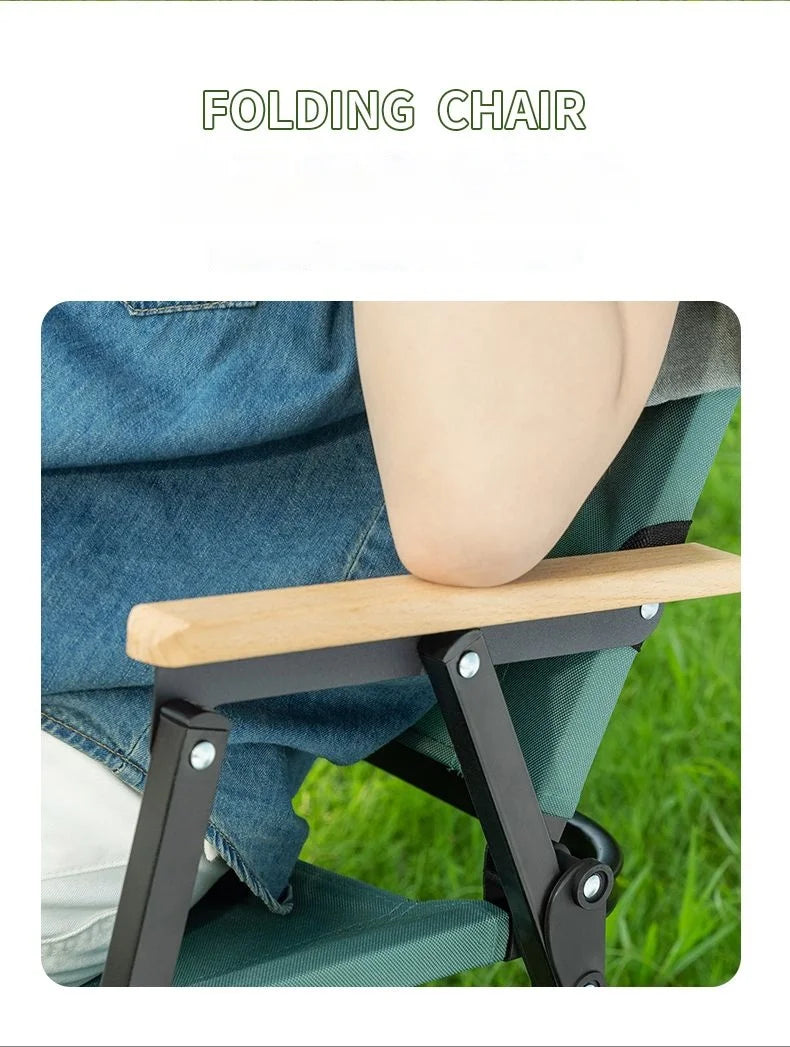 GIANXI Summer Outdoor Camping Green Folding Chair Aluminum Black Frame Portable ultra-light Fishing Chair Barbecue Beach Chair