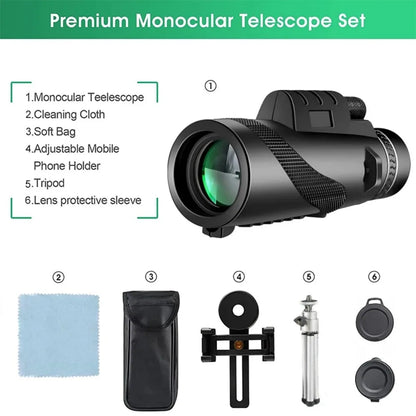 80x100 HD Portable Zoom Telescope 5000M Long Distance Folding Mini Powerful for Hunting Sports Outdoor Camping Travel
