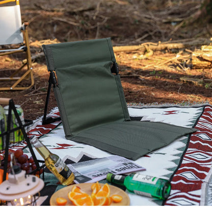 Outdoor Foldable Camping Chair Garden Park Single Lazy Reclining Chair Backrest Cushion Picnic Camping Folding Back Beach Chair