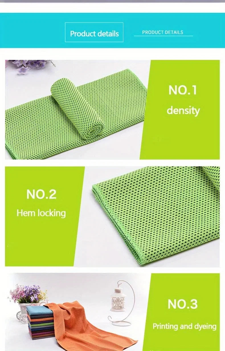 1-10pcs Cooling Towel Instant Relief Microfiber Cool Towels Chilling Neck Wrap Ice Cold Rags Sports Fitness Camping Hiking