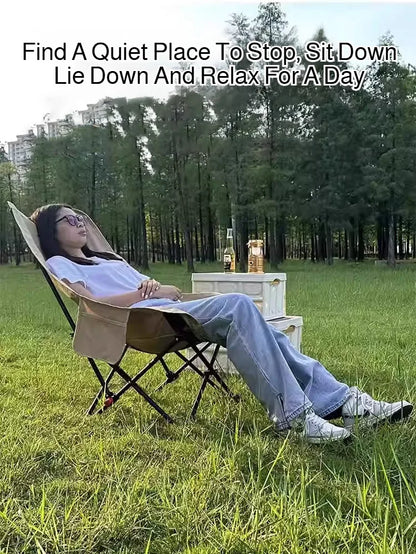 Outdoor Portable Camping Recliner Foldable Nap Beach Chair with Leg Support Lightweight Travel Folding Chair for Hiking Fishing