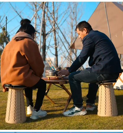 Outdoor Folding Stool with Soft Glue Queue Up  Portable Telescoping Travel Camping Fishing Bearing Strength Small Size