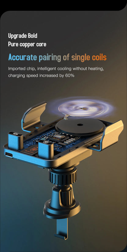 15W Wireless Charger Smart Induction Rotating Universal Car Mobile Phone Holder Air Outlet Clip For iPhone Samsung Xiaomi Huawei