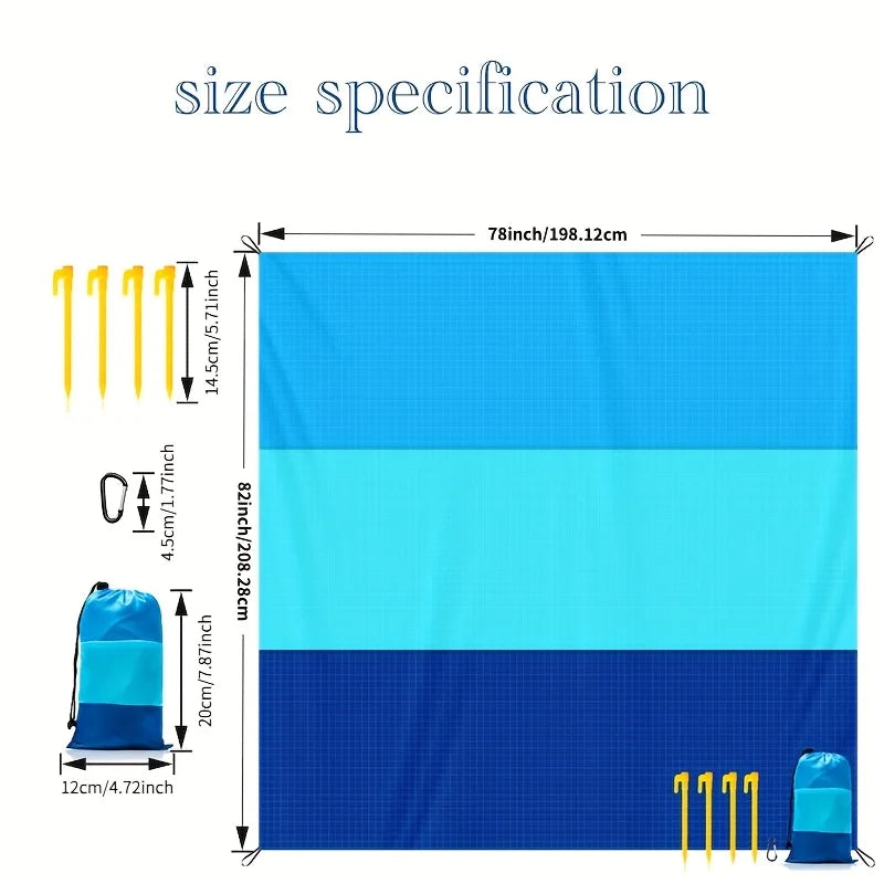 Portable Beach Towel No Sand Quick Drying Camping Mat Waterproof Oversized Beach Mat Travel Camping Picnic