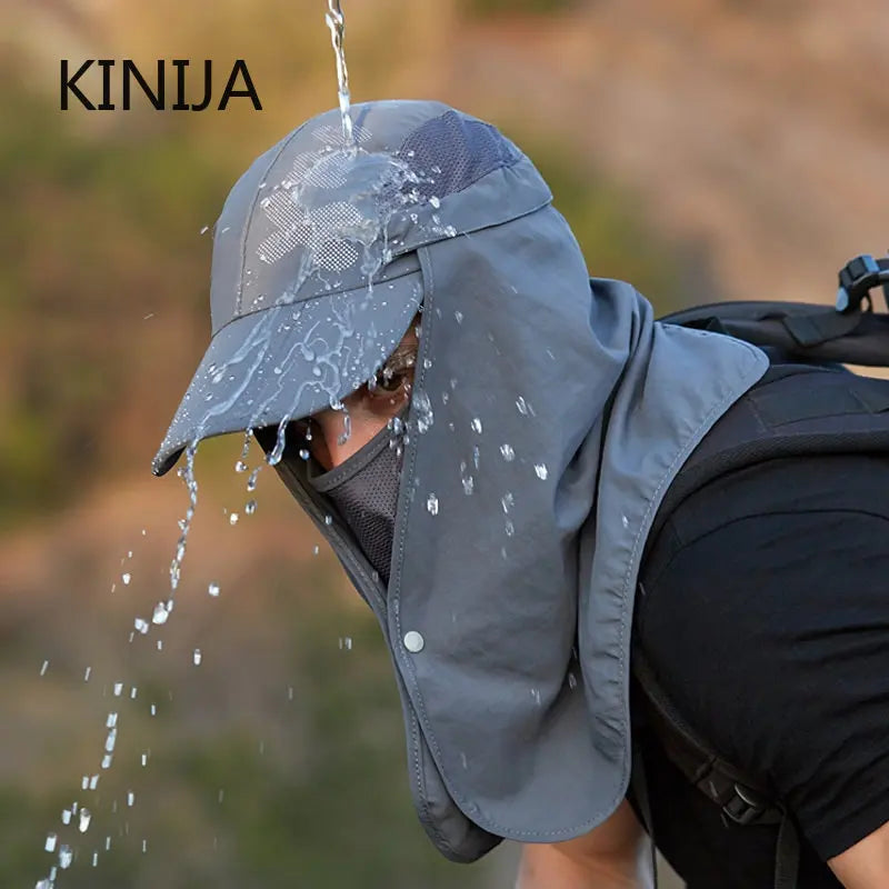 Foldable Quick Drying Waterproof 360° Visor Hat UV Protection Baseball Cap Men Shawl Sun Hats Women Dual Use Fishing Hiking Cap