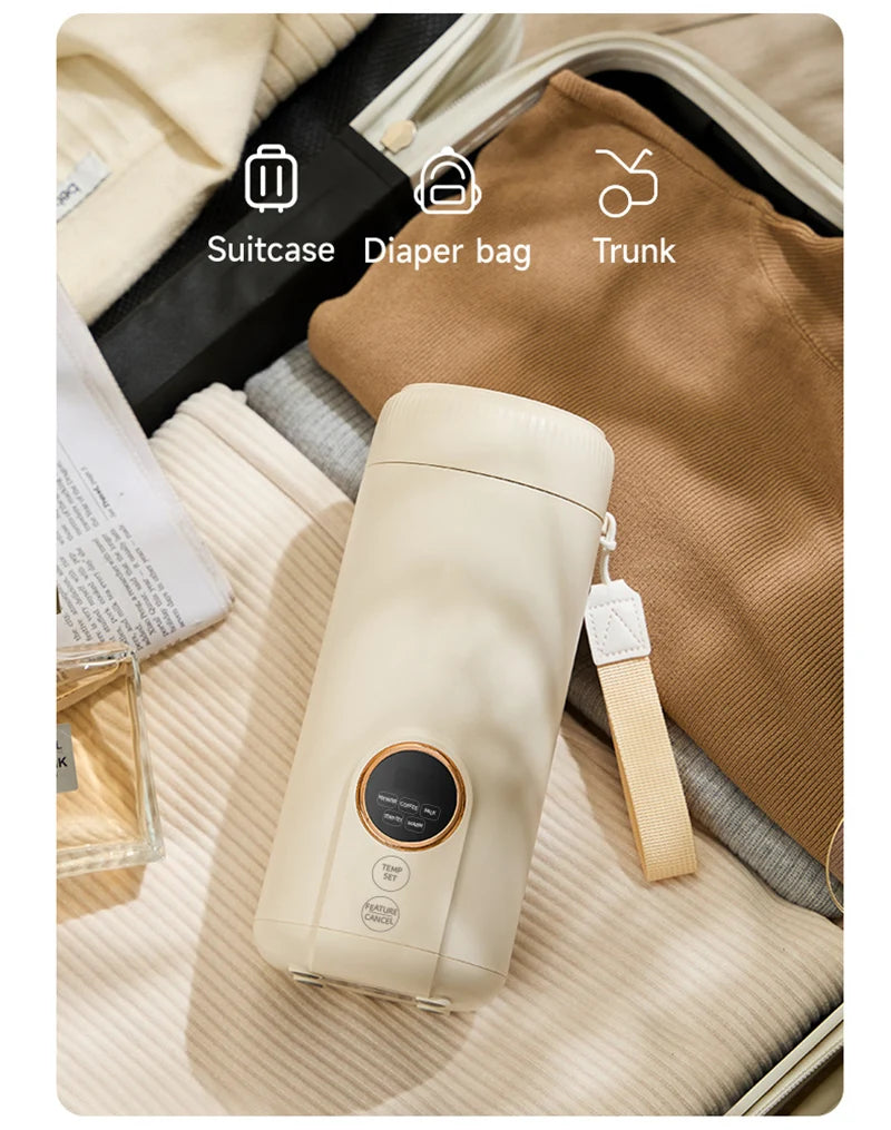LED Digital Display Boiling Water Electric Bottle 220V 400W Leakproof Travel Milk Coffee Heating Cup Portable Hot Water Kettle